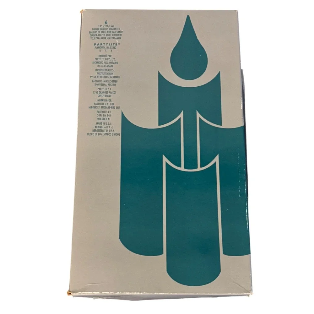PartyLite 10 Inch Dinner Candles | Unscented | Ivory Taper Set of 6 USA 57P10